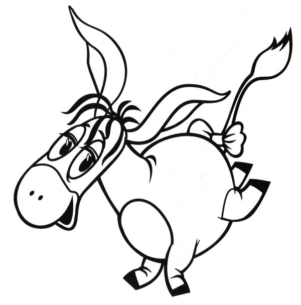 раскраска ослик