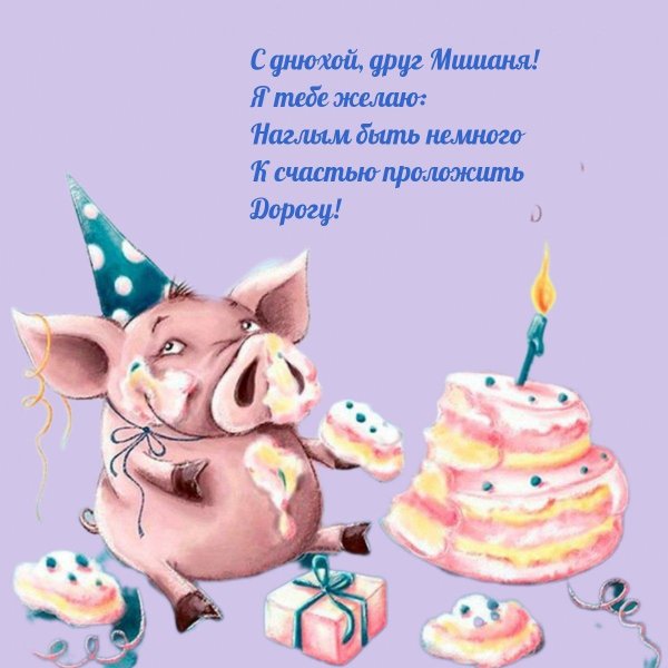 поздравить мишу с днем рождения прикольные