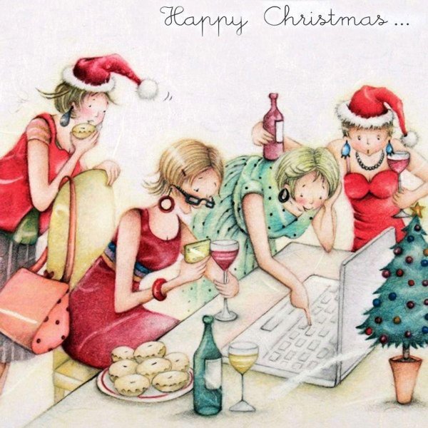 новогодняя открытка для подруг