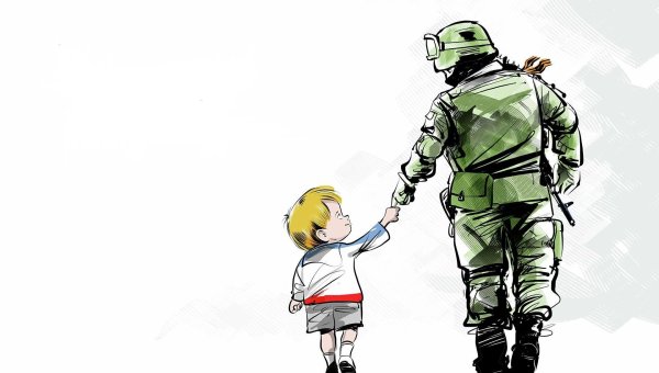 рисунок для солдата от детей в поддержку