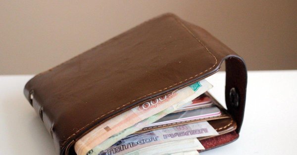 портмоне с рублями
