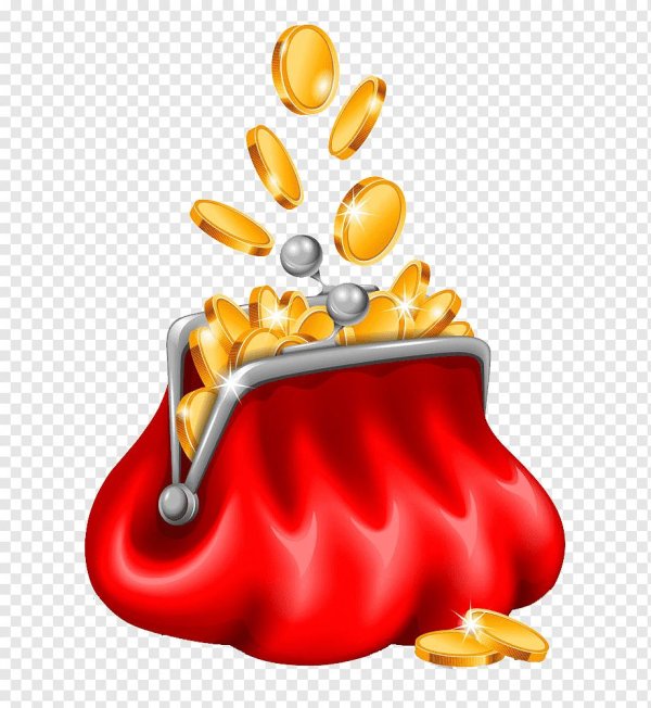 кошелек с монетами вектор