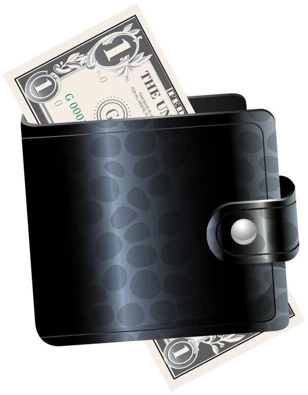 портмоне с деньгами