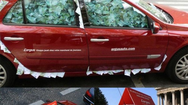 необычная реклама на авто