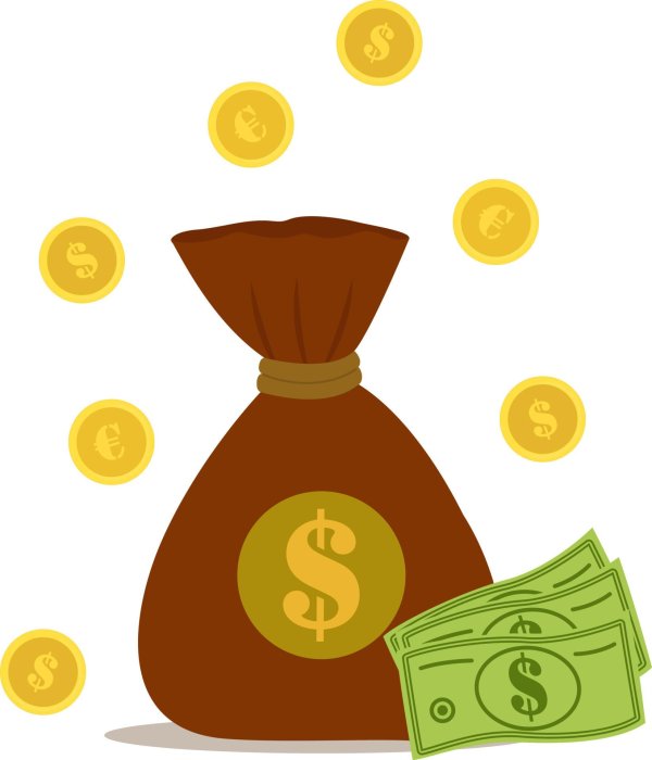 деньги на прозрачном фоне для презентации