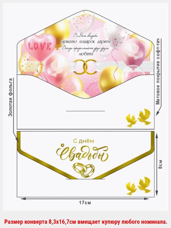 конверт с днем свадьбы