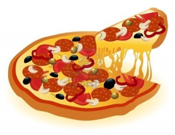 кусок пиццы вектор