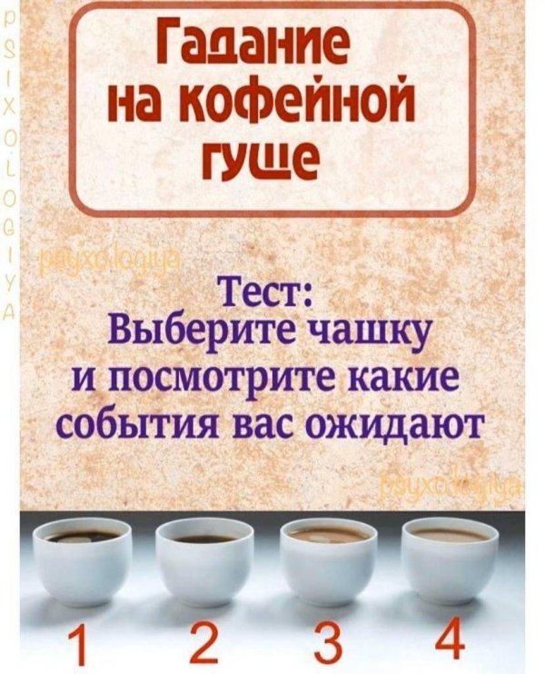 выбери чашку тест