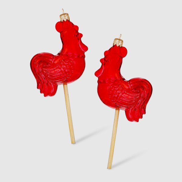 елочная игрушка петушок на палочке