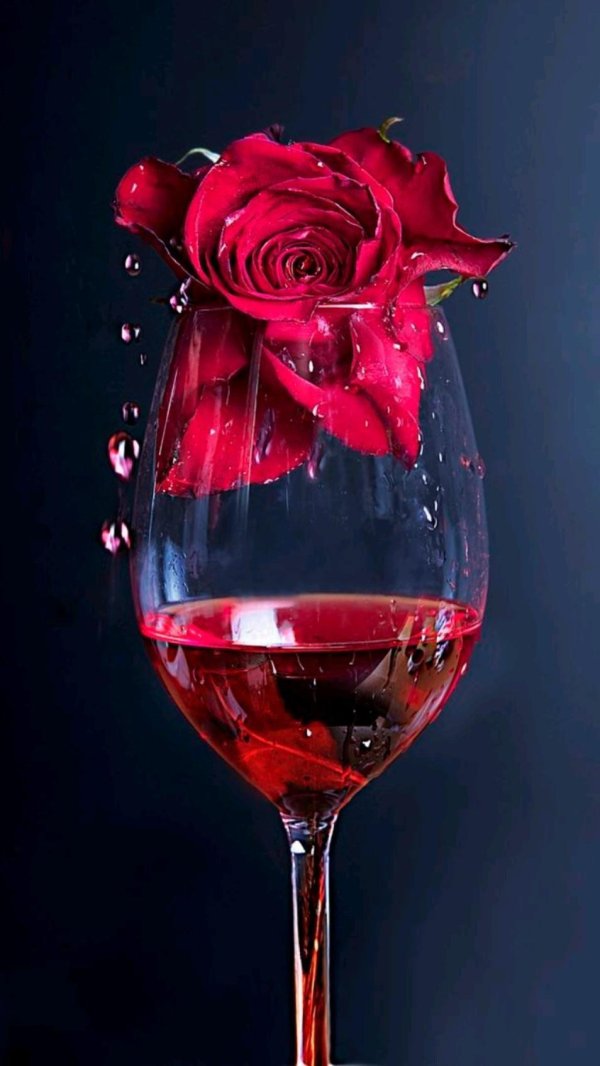 роза в бокале