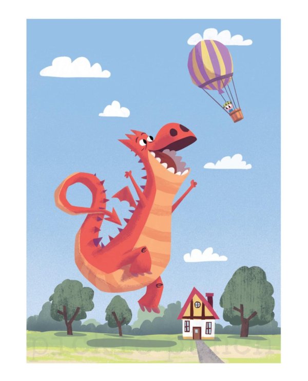 динозавр грабо шар фольга