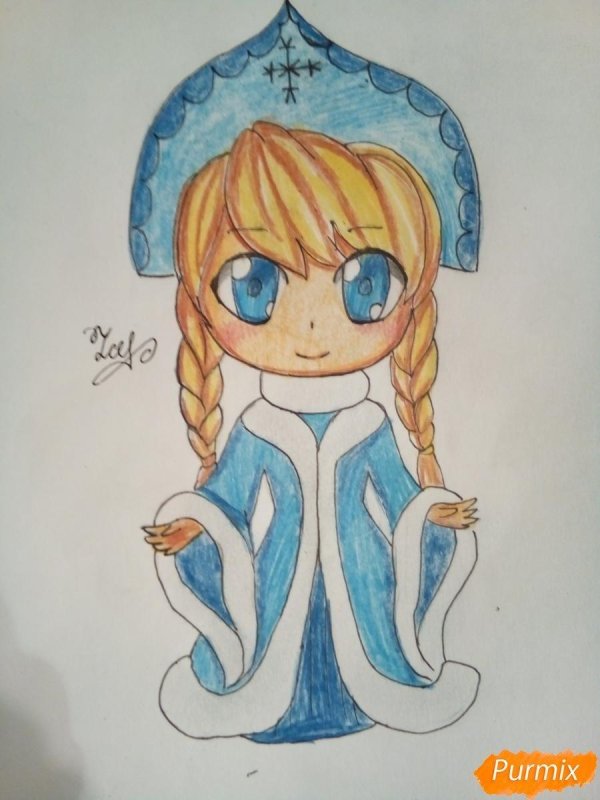 рисунок снегурочки для срисовки