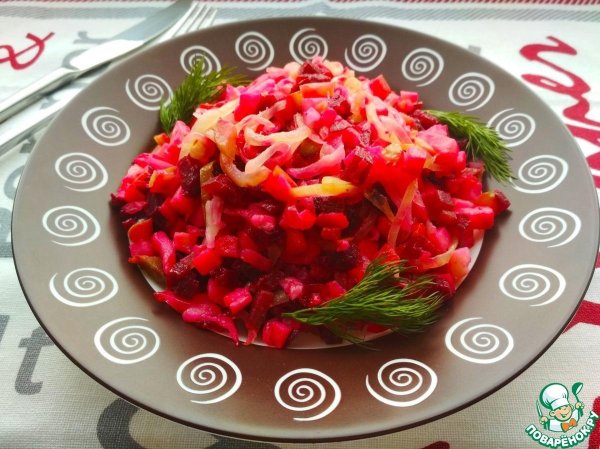 салат с квашеной капустой и свеклой