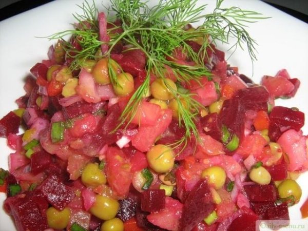 винегрет рецепт классический с горошком и солеными