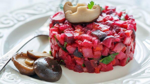 винегрет с грибами