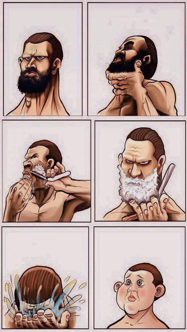 сбрил бороду