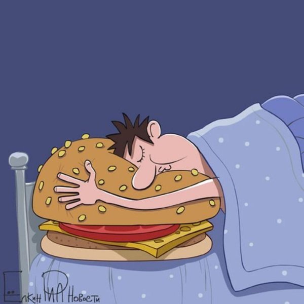 переедание рисунок