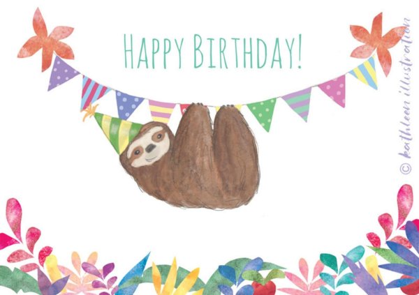 ленивец с днем рождения