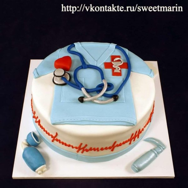 украшение торта врачу