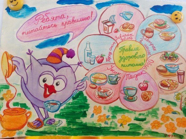 плакат здоровое питини