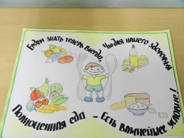 плакат здоровое питини