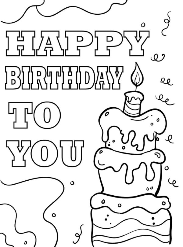 раскраска happy birthday