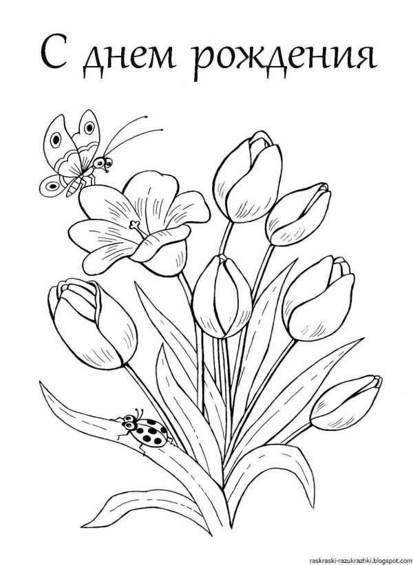 раскраска тюльпан