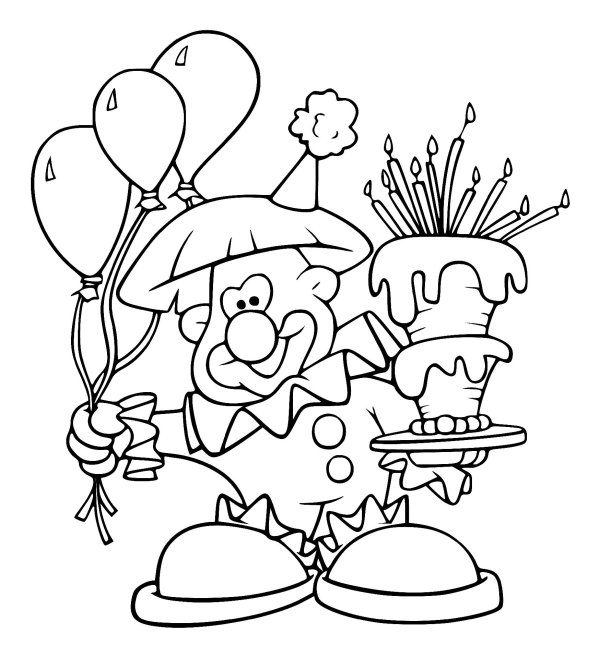 клоун раскраска