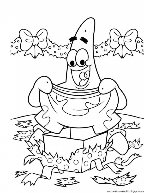 разукрашка губка боб и патрик