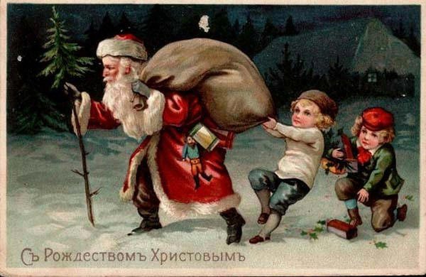рождественские открытки старинные