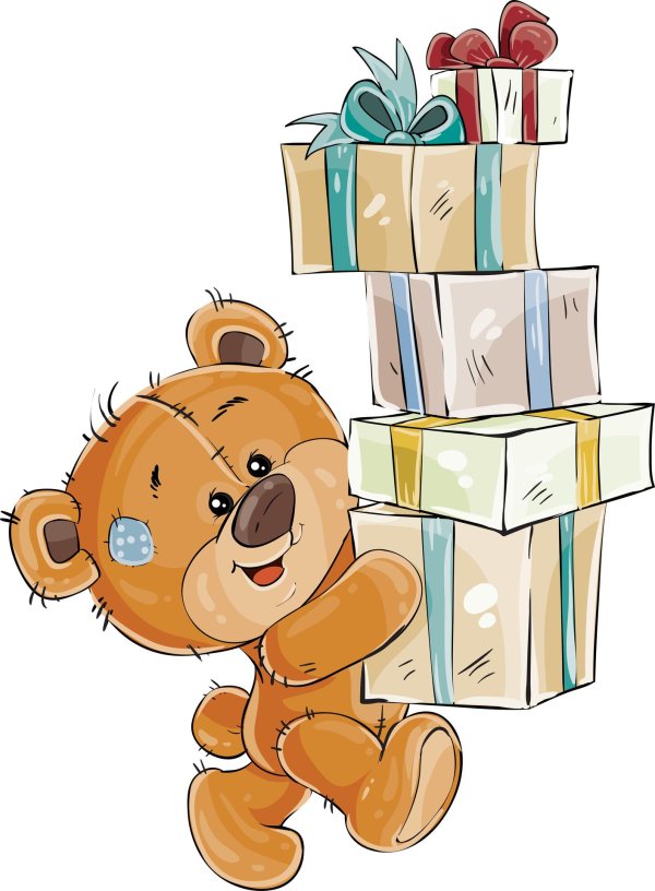 медвежонок с подарком