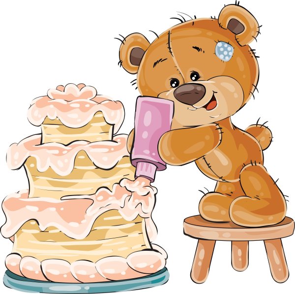 медвежонок с тортиком