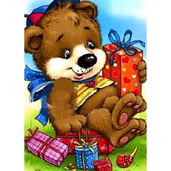 медведь с подарком