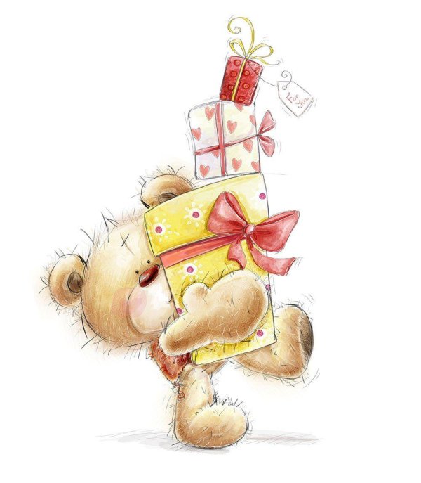 медведь с подарком