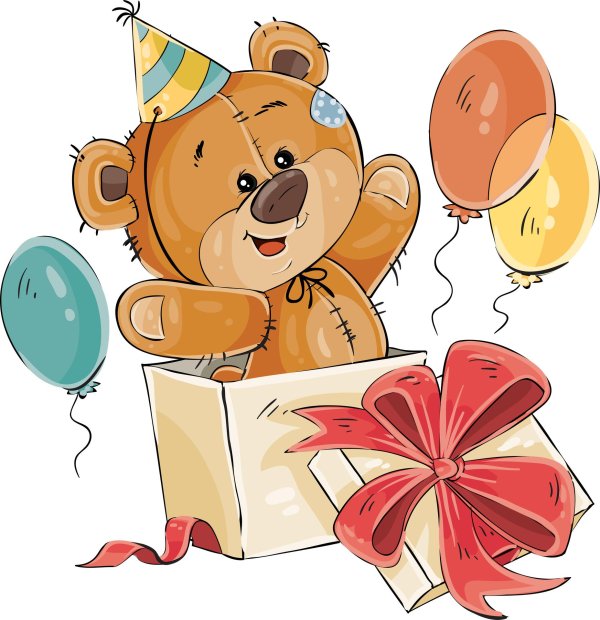 медвежонок с подарком