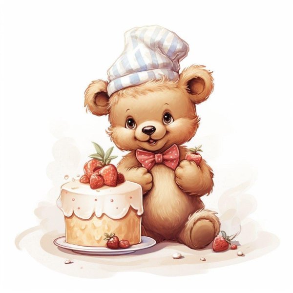 медвежонок с тортиком