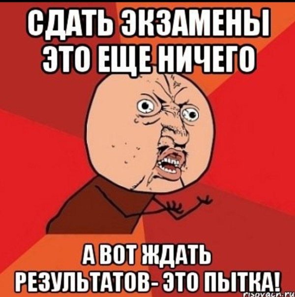 жду результаты экзамена