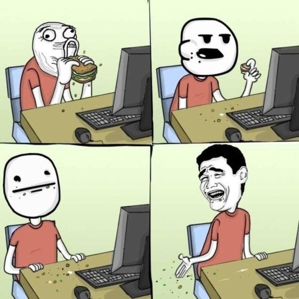 за компьютером мем