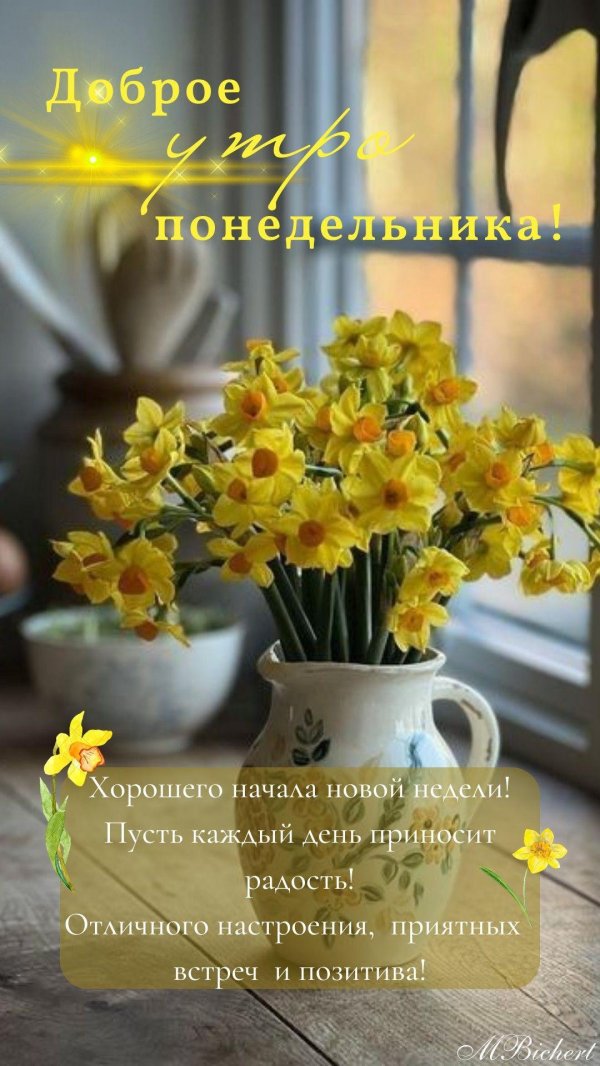 доброе утро понедельника весенние