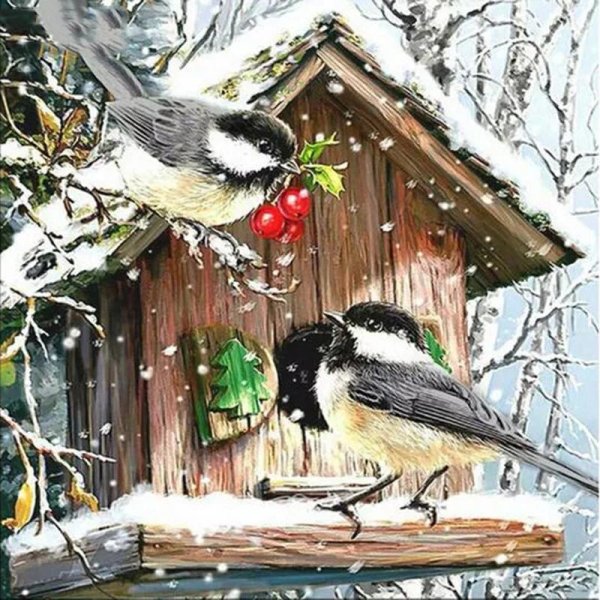 алмазная мозаика синички