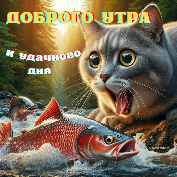 кот с рыбой