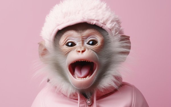обезьянка смеется