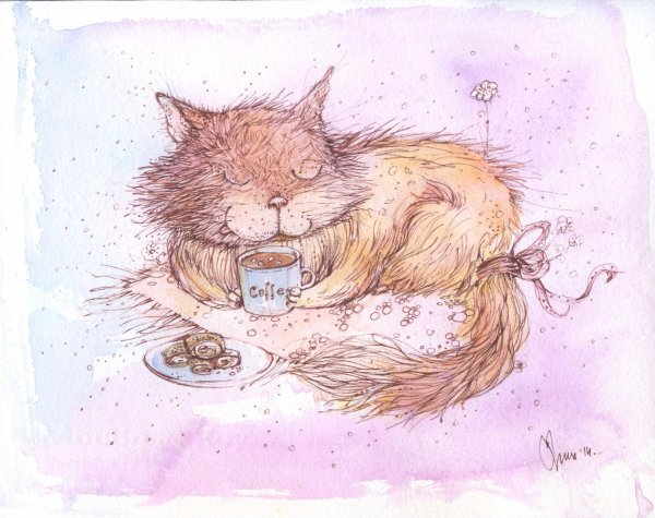 иллюстрация кот