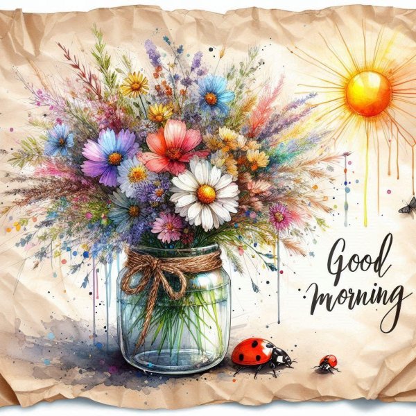 акварельные цветы