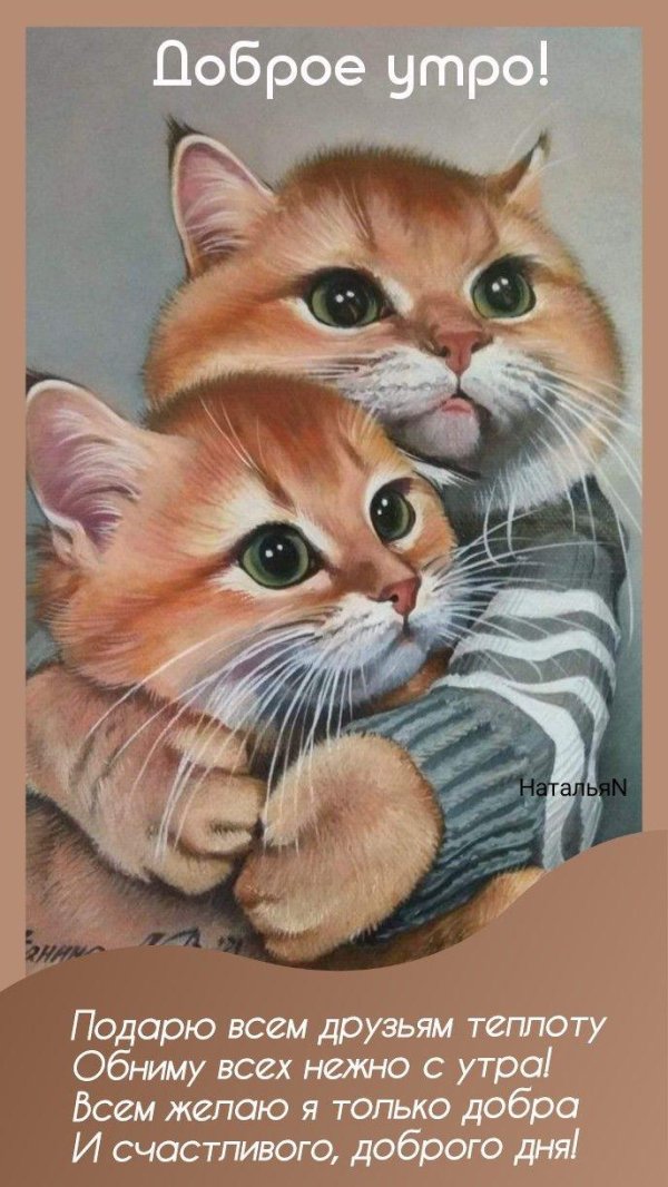 котики обнимашки рисунок