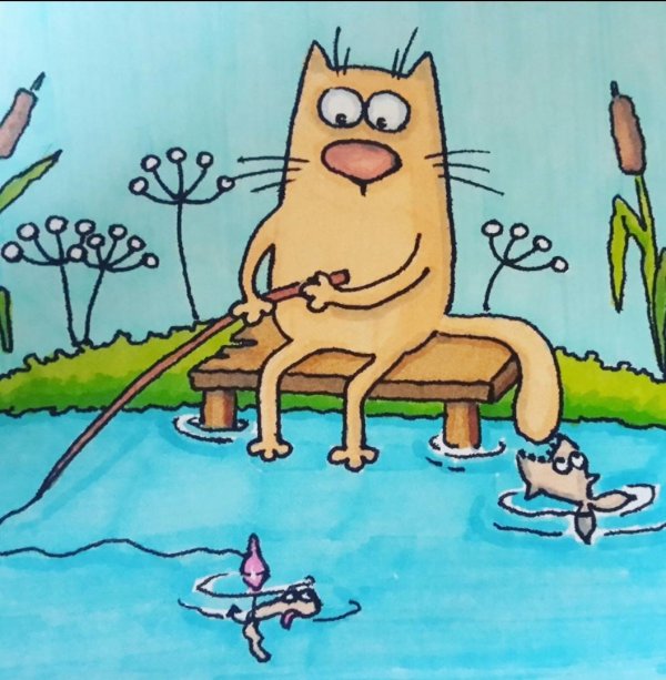 Кот рыболов