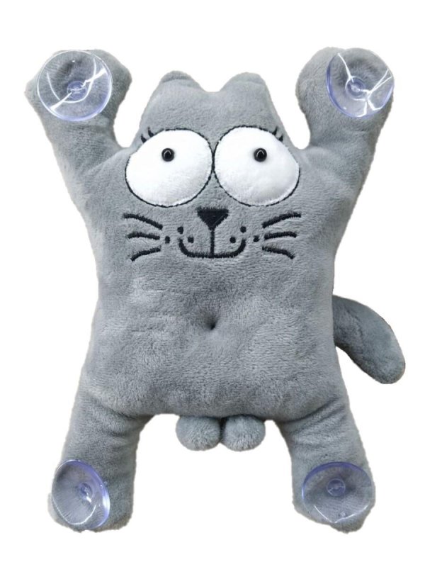 кот саймон на присосках серый