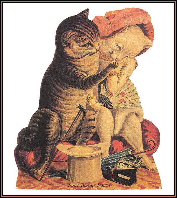 кошки винтажный рисунок