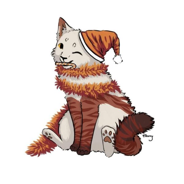 новогодние арты коты