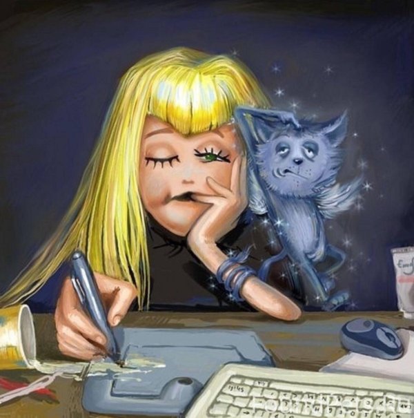 писательница рисунок